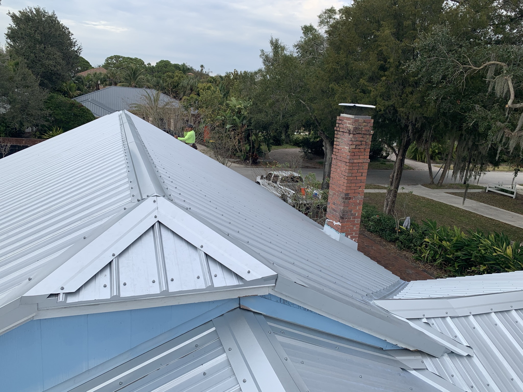 Metal roof installation
